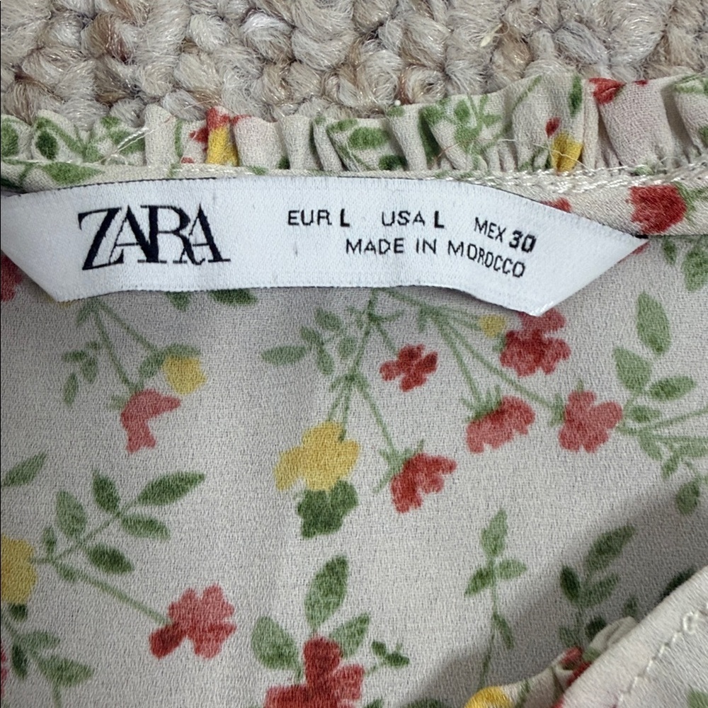 Zara Multicolor Floral Dress size L - Picture 5 of 5